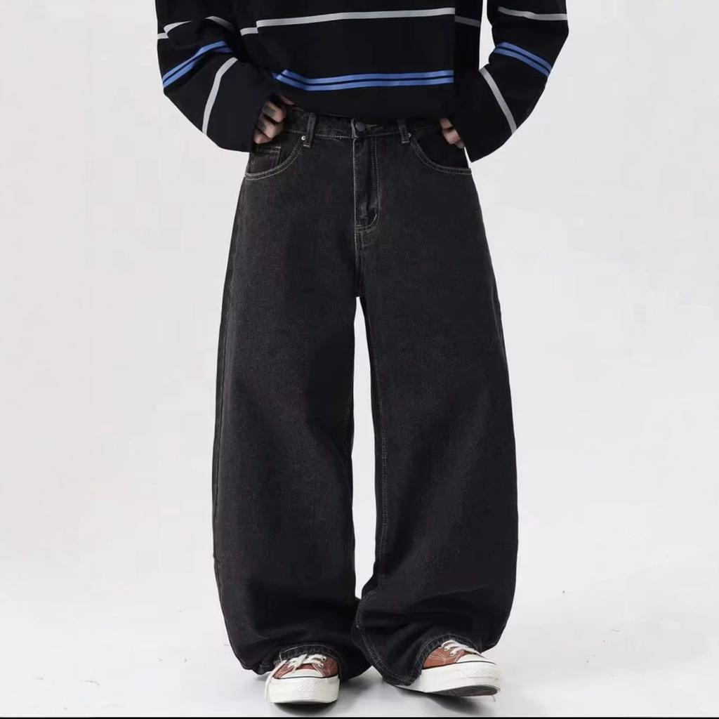 Manufacturer American Old Personalized Printing Men's Fashion Hip-hop Straight Wide-leg Jeans
