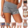 Shorts Femininos Cintura Baixa com Cós Dobrável Corte Justo Casual Cor Sólida Comprimento Curto Tecido Elástico Roupa Esportiva