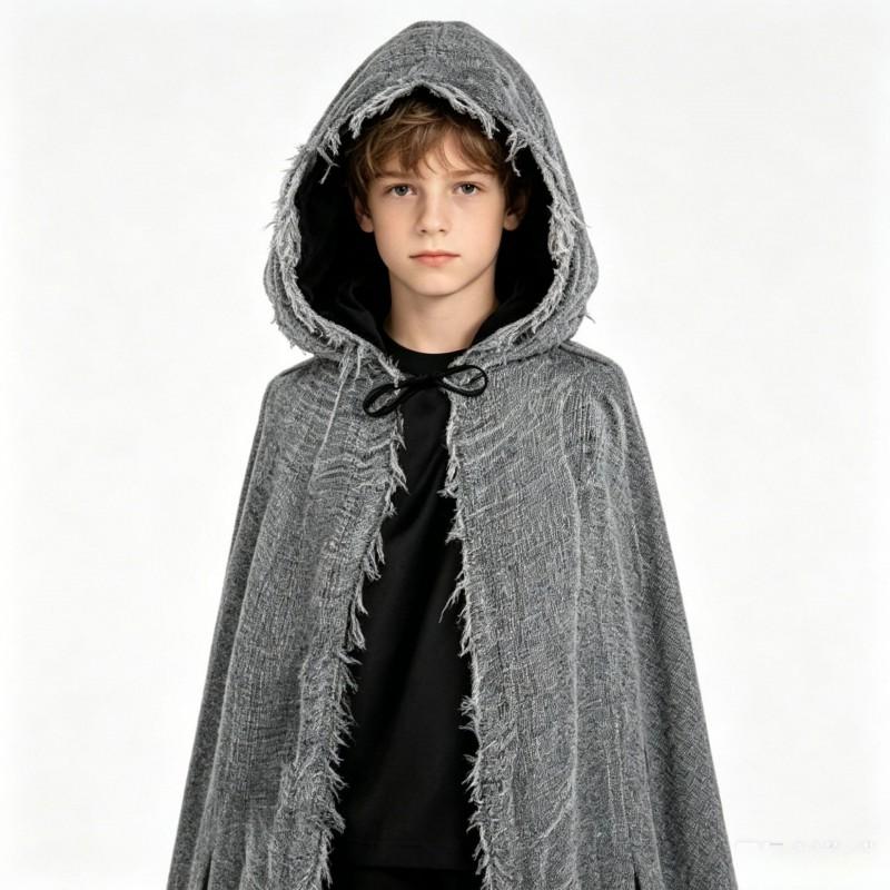 Halloween Hooded Cloak Zombie Witch Mist Devil Costume Men Women Kids Cosplay