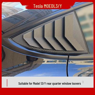 Tesla Model 3/Y Carbonfaser Hinteres Dreieck Fenster Jalousie Aufkleber