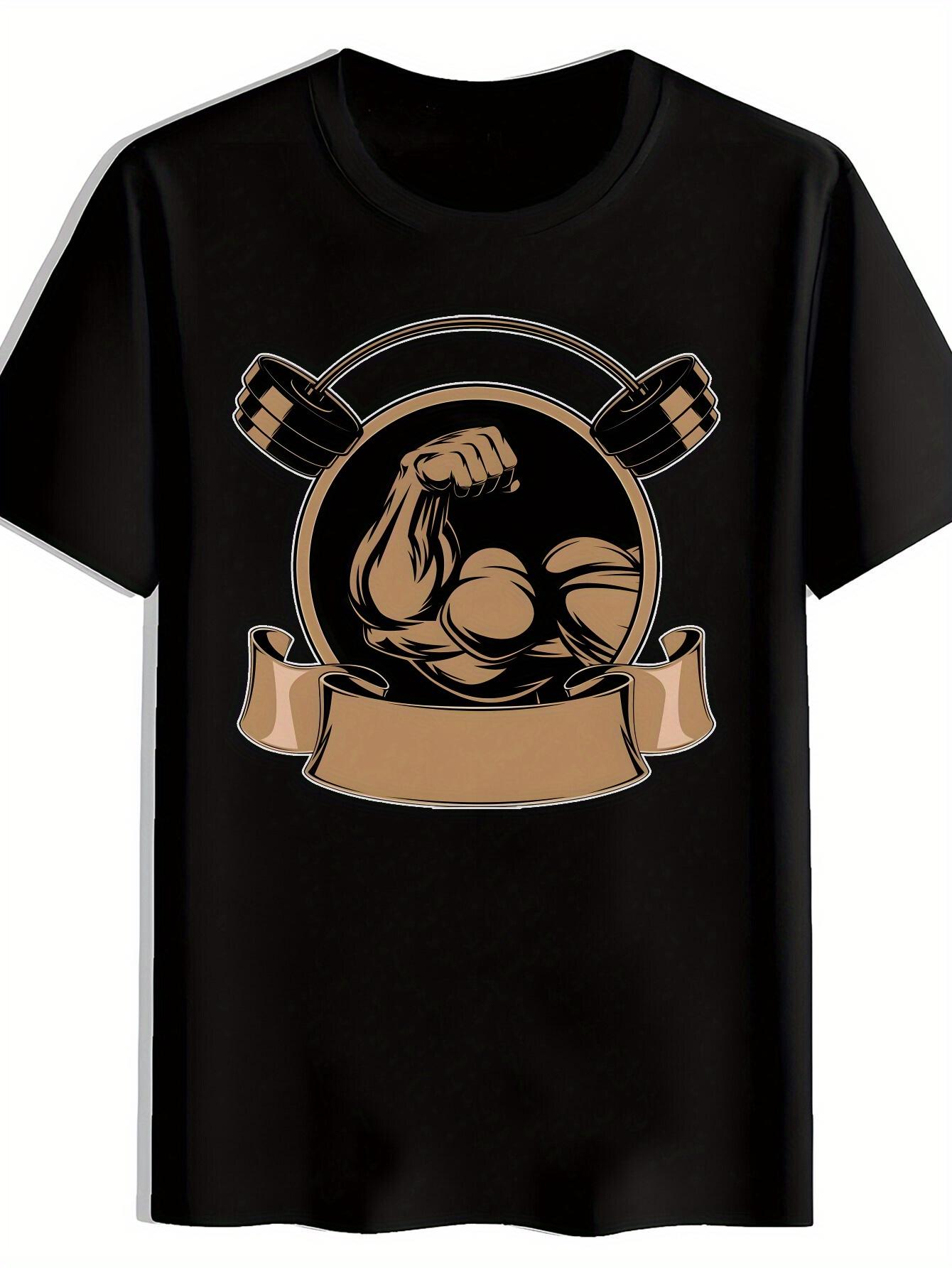 

Inspirational Gym Graphic T-shirt - Black Short Sleeve Crew Neck M