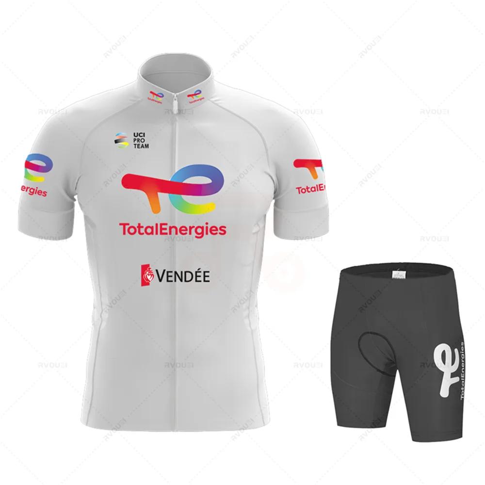 Total Energies 2025 Summer Profession Cycling Sweatshirt Set Men's Short Sleeve Jersey Cycling Clothing Bicycle Maillot Ciclismo