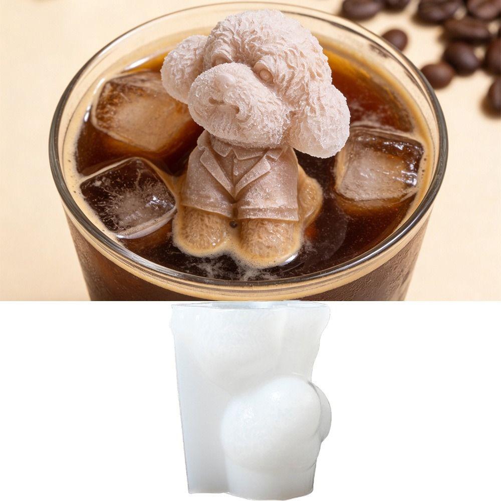 3D Dog Silicone Candle Mold Sitting Cat Ice Cube Mold Multifunctional Pudding Mold Easy To Demold