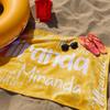 Asciugamano da Spiaggia Personalizzato con Nome, Asciugamani da Piscina Monogramma Sovradimensionati per Bambini/Adulti, Asciugamano Regalo per Festa di Addio al Nubilato, Vacanza di Compleanno
