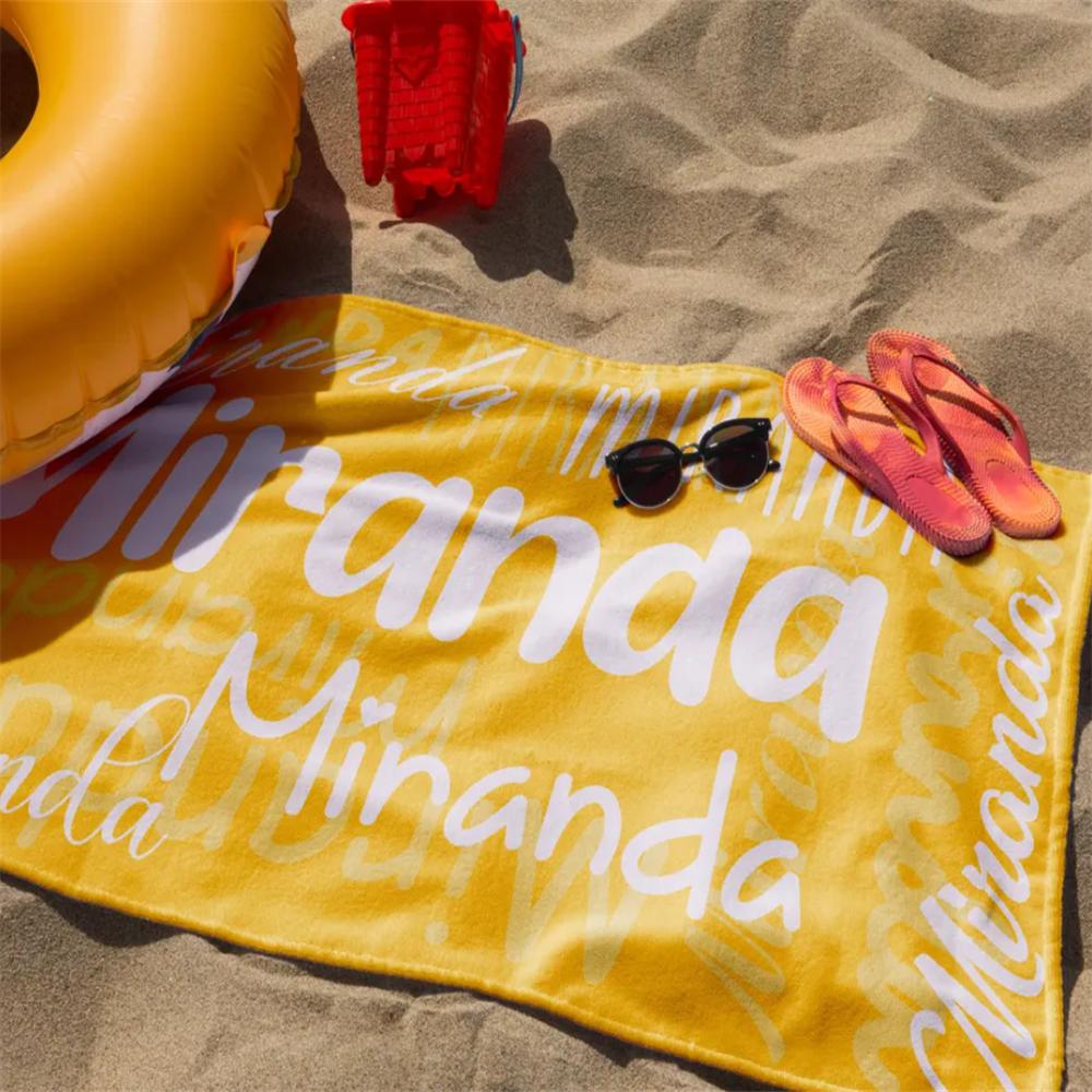 Asciugamano da Spiaggia Personalizzato con Nome, Asciugamani da Piscina Monogramma Sovradimensionati per Bambini/Adulti, Asciugamano Regalo per Festa di Addio al Nubilato, Vacanza di Compleanno