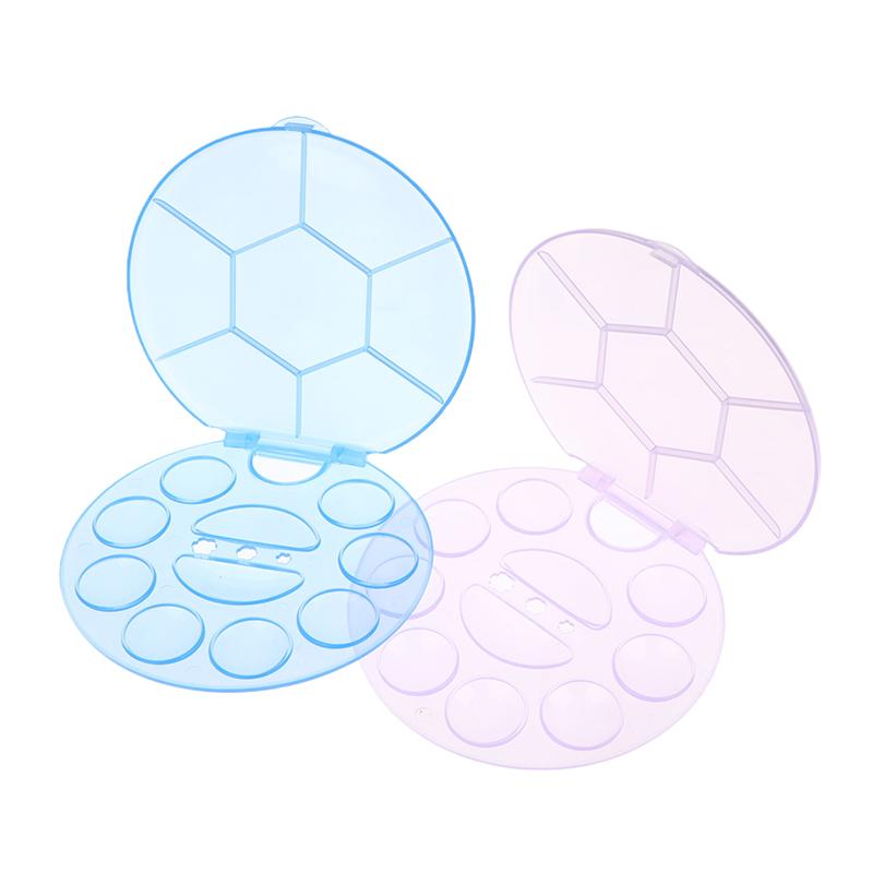1Pcs Nail Art Color Palette with Display Stand Plastic UV Gel Polish Holder DIY Drawing Paint Dish Manicure Tool