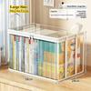 2 Stück Große Transparente PVC-Aufbewahrungsbeutel, Robuste Dicke Kunststoff-Aufbewahrungsboxen für Kleidung Decken Spielzeug, Faltbare Aufbewahrungsbehälter für Umzug und Kleiderschrank