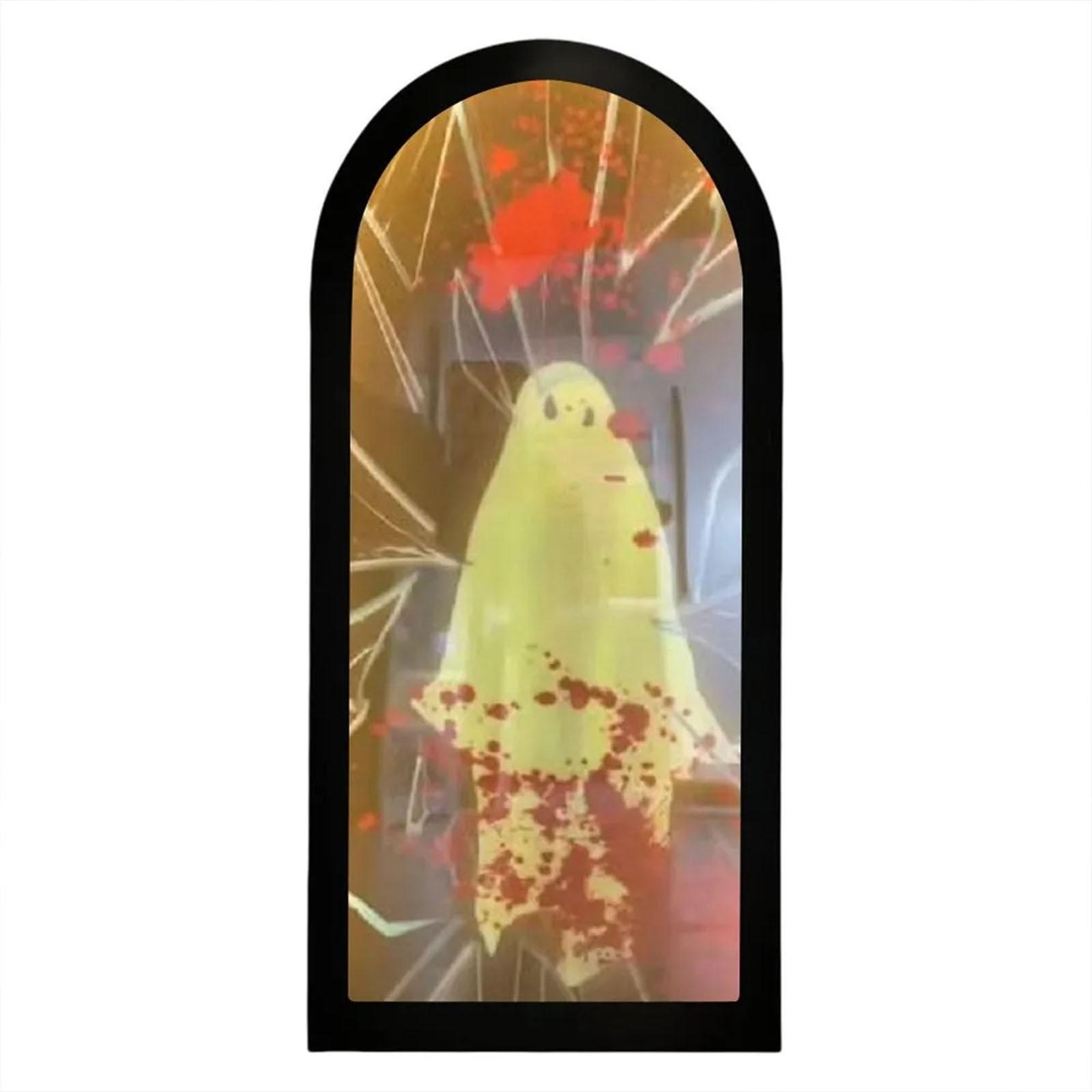 

Новинка на Хэллоуин Зеркало с жуткими глазами, Зеркало LED, Жуткое привидение для дома/улицы One Size