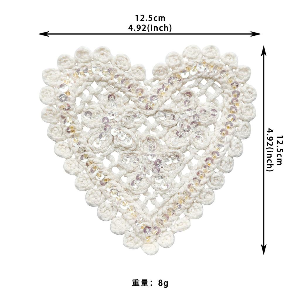 Apricot Sequins Decorative Heart-Shaped Water Drop-Shaped Cloth Patch Clothing Dress Shirt Top Accessories Cloth Patch Accessories