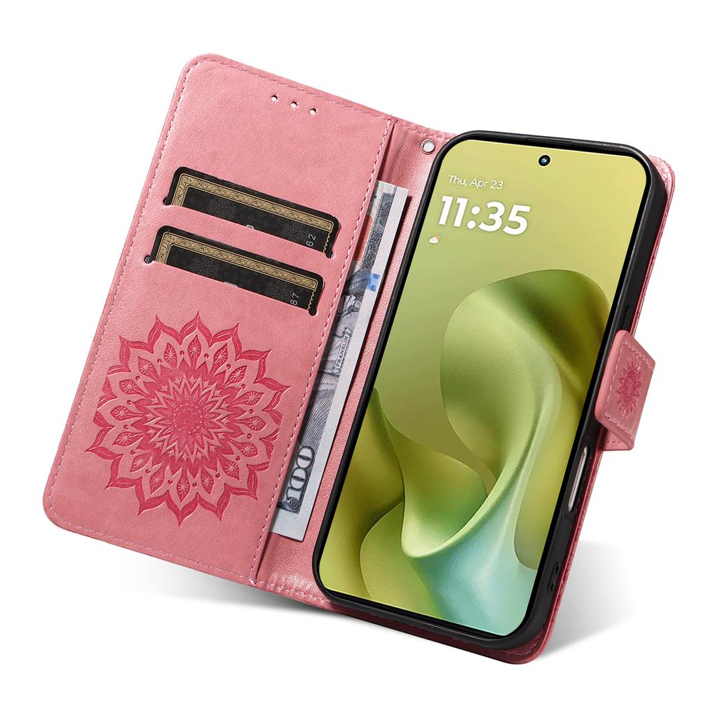 For Motorola Moto G86 5G/G86 Power 5G Leather Wallet Case Sunflower Imprinted Phone Cover