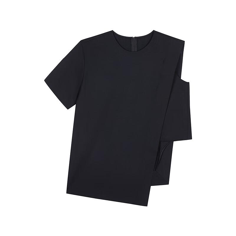 JNBY 2025 Spring Relaxed Short-Sleeve Round Neck Blouse