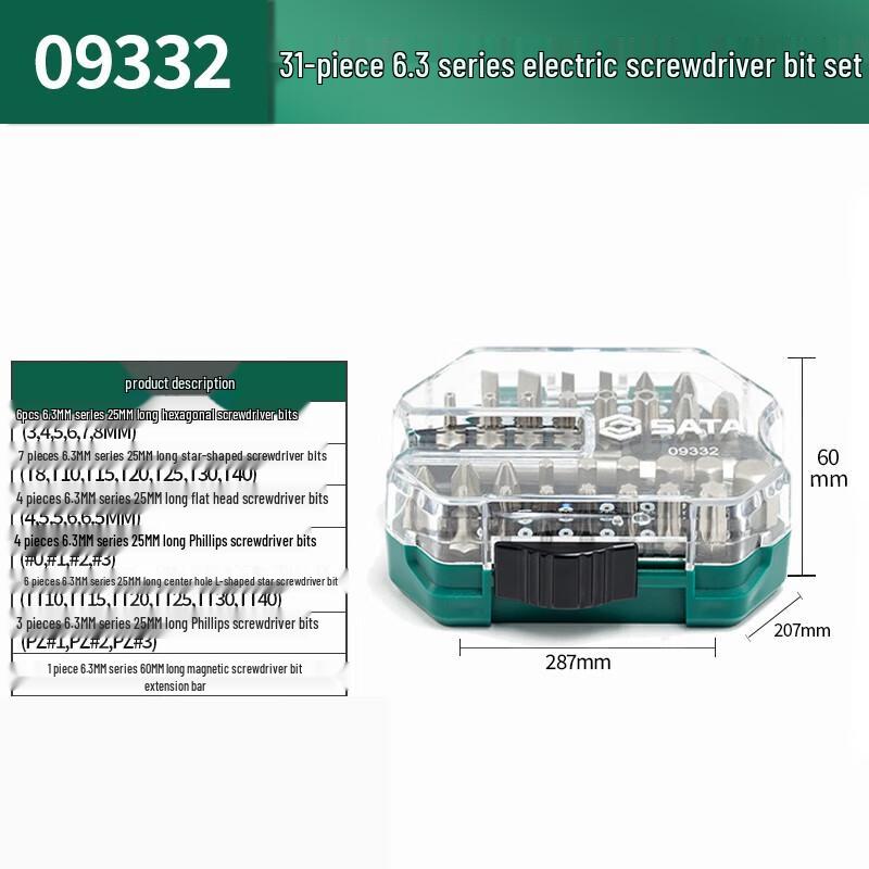 SATA 09332 31-Piece Electric Screwdriver Bit Set