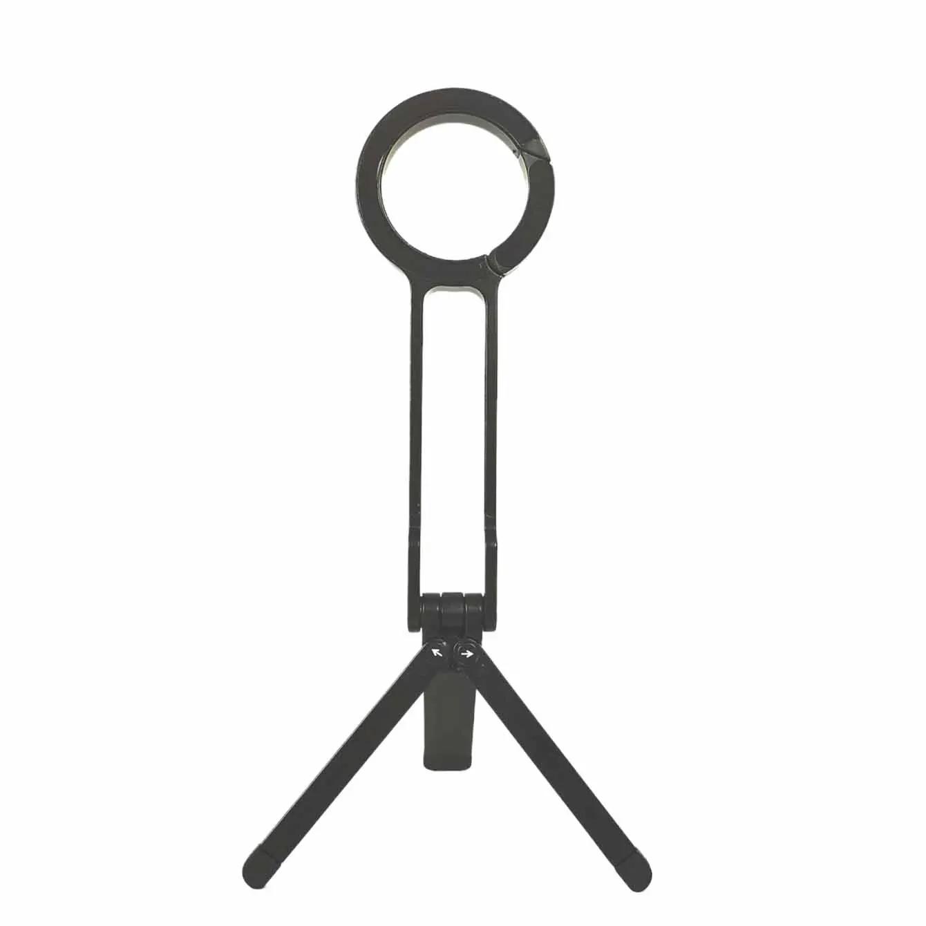 Universal Magnetic Ring Alloy Phone Holder Carabiner-Mounted Phone Tripod Adjustable Magnet Tripod Desk Mount Phone Handle