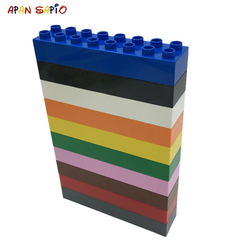 Big Size DIY Building Blocks Thick Figures Bricks 2X8Dot 4PCS Educational Creative Toys for Children Compatible With Brands