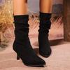 Outdoors Women's Boots Pointed Toe Winter Solid Color 2024 Hot Sale New Slender Heel Fashion Shoes for Women Botines Mujer