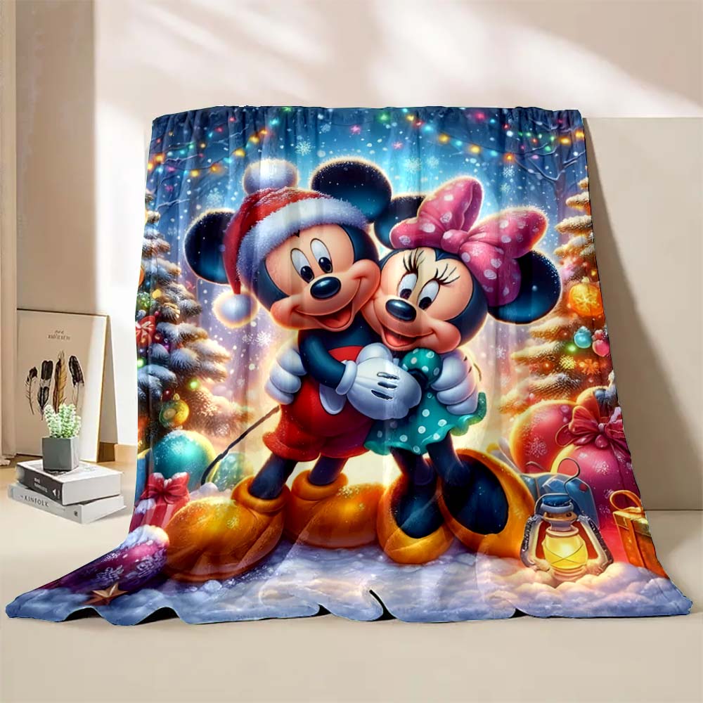 3D Mickey and Minnie Mouse Blankets Ultra Soft Cozy Blanket Lightweight Fleece Fuzzy Plush Throw Blankets for Bed Chair Gifts