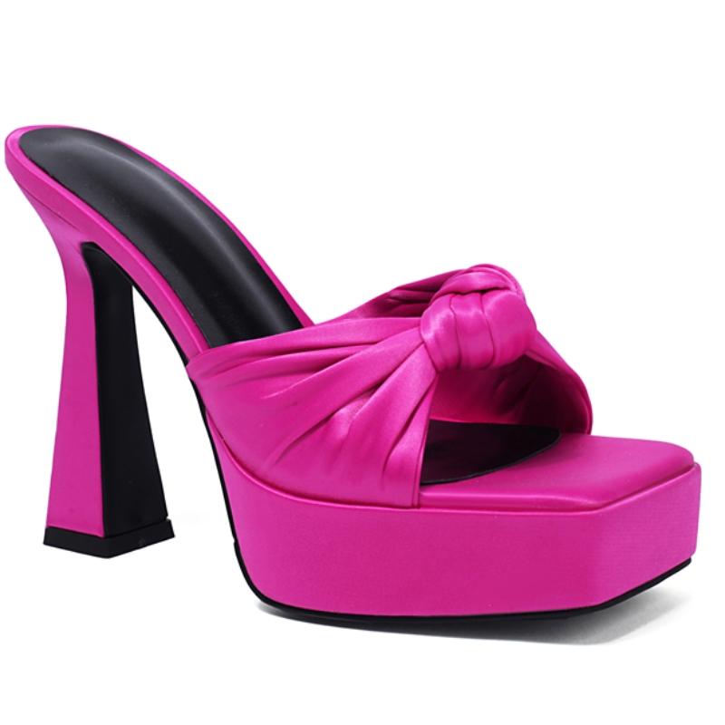 Sexy Women's Slippers Rose Green White Red Gold High Heels Platform Mules Summer Shoes 2025 Outdoor Slide Ladies Sandals Brand