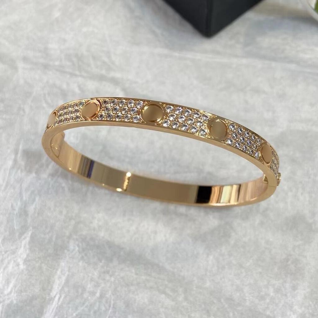 Unilateral Screw Opening and Closing High Version Gypsy CNC Seiko Bracelet Couple Men's and Women's Whole Body V Gold Thick Plating 18K