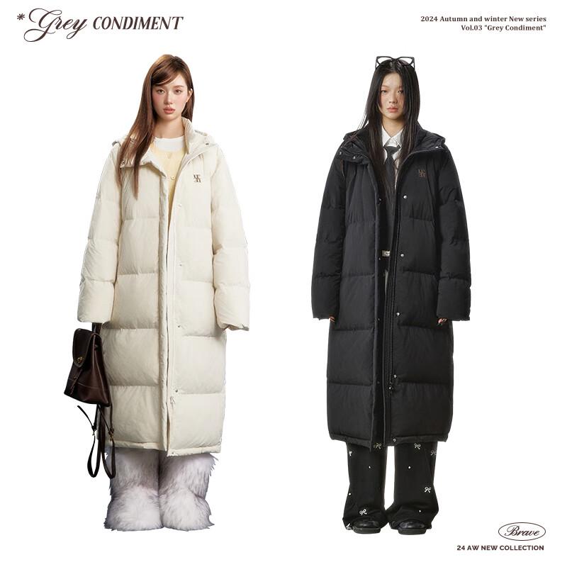 UNIFREE Long Loose Fit 90% White Duck Down Jacket