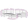 VidaXL Salon de jardin 5 pcs blanc bois massif de pin, ensemble de canapés d'extérieur, ensemble de canapés de jardin, 3250813