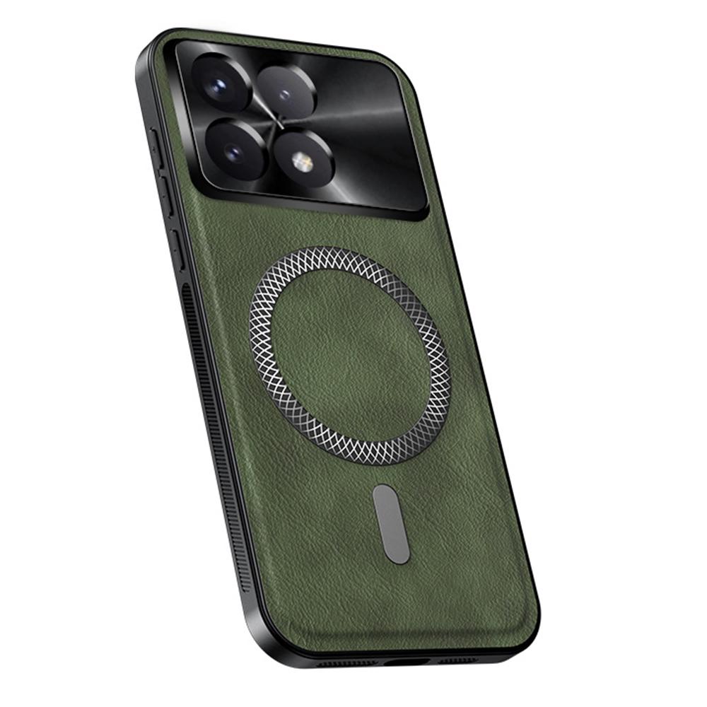 For Xiaomi Redmi K70 5G/Poco F6 Pro 5G Case Compatible with MagSafe PU TPU PC Phone Back Cover with Metal Lens Frame