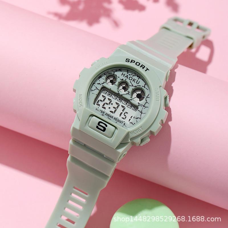 

Цифровий годинник Єдиноріг з нічним підсвічуванням та водонепроникним силіконовим ремінцем для дітей зелений