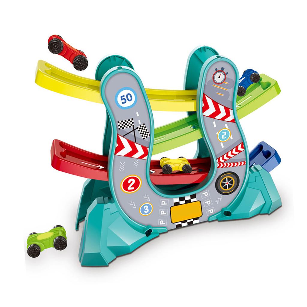 Rennwagen-Rampenspielzeug Multifunktionales Pädagogisches Rennbahn-Rampenspielzeug für Kleinkinder für Zuhause Grün