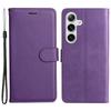For Samsung Galaxy S25/S24 Case Solid Color Leather Mobile Cover Wallet Stand with Strap