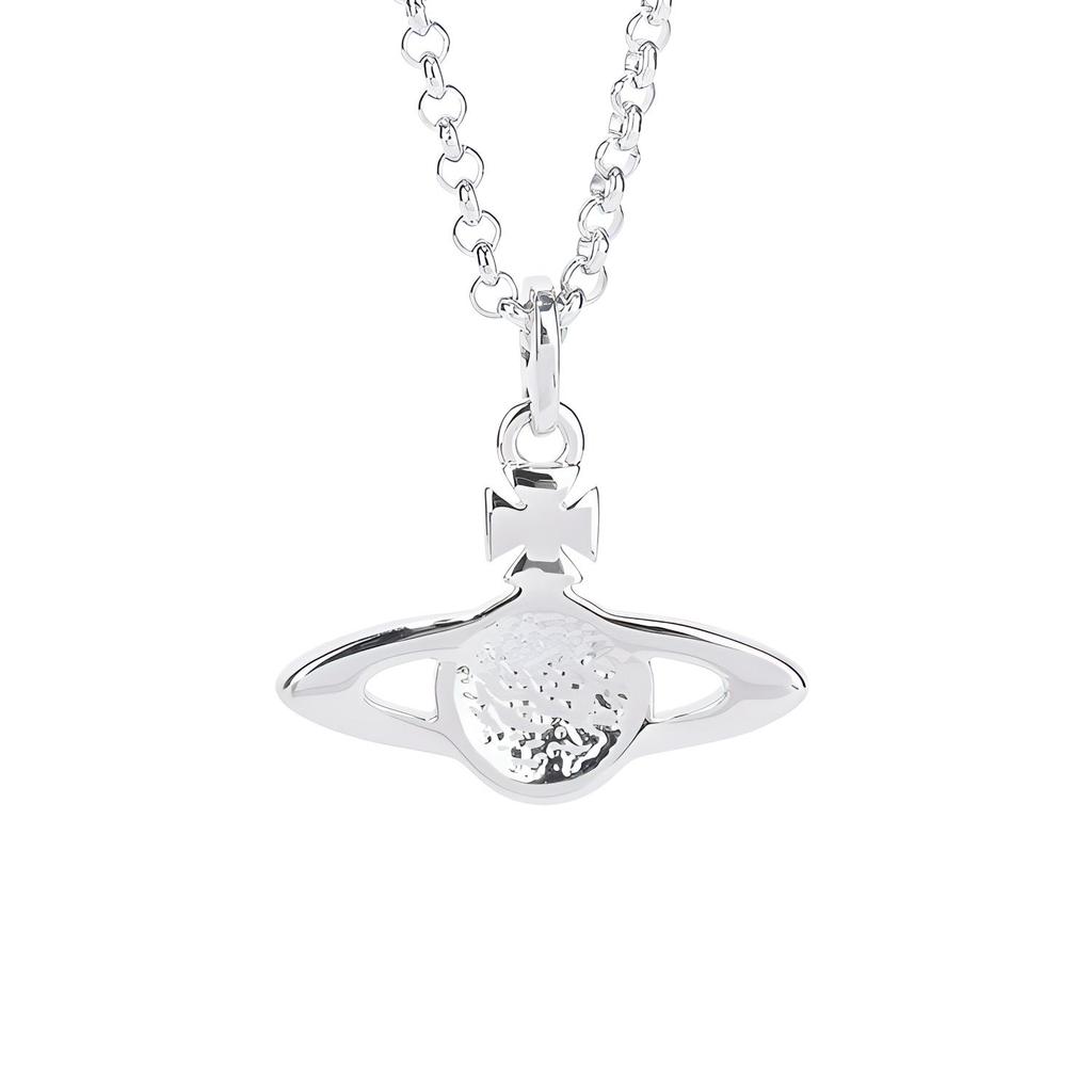 VIVIENNE WESTWOOD Mini reliéfní náhrdelník Saturn Unisex náhrdelník Stříbrná bílá 6302008602P444