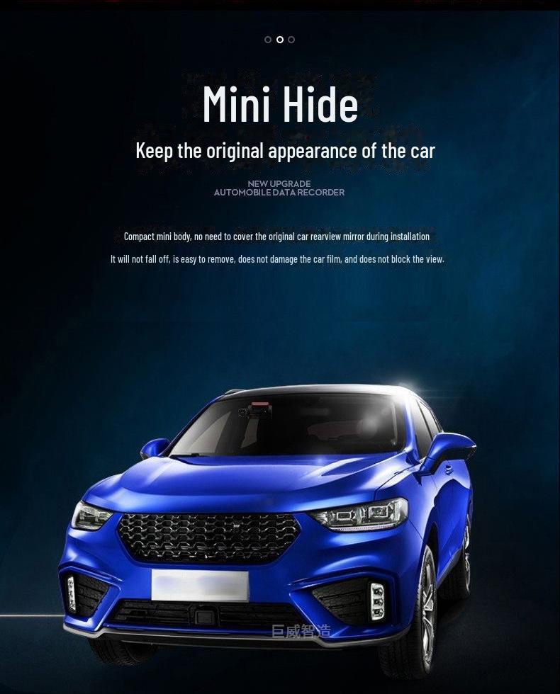 2-Inch HD Night Vision Three-Lens Dash Cam with WiFi Mobile Connectivity