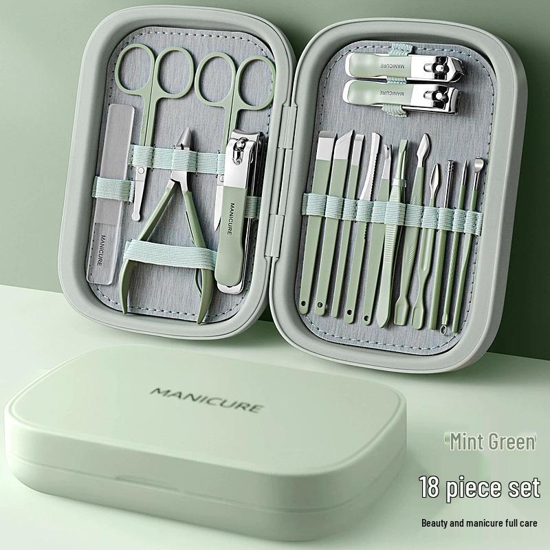 Portable Nail Care Set: Slant Clipper, Ear Pick & Dead Skin Scissors