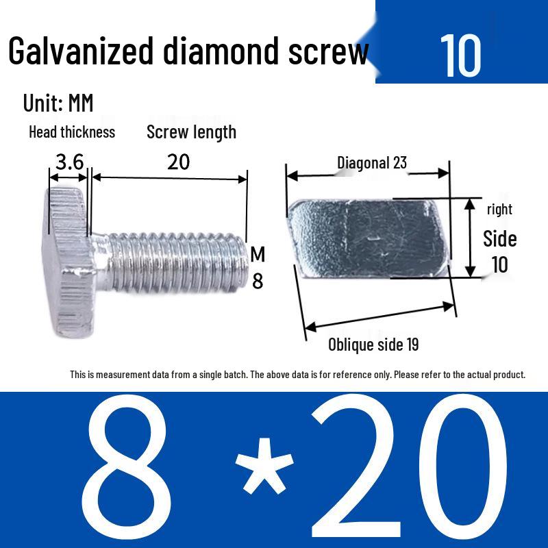 

4.8 Grade Diamond Head T-Bolt for Flexible Conveyor Line