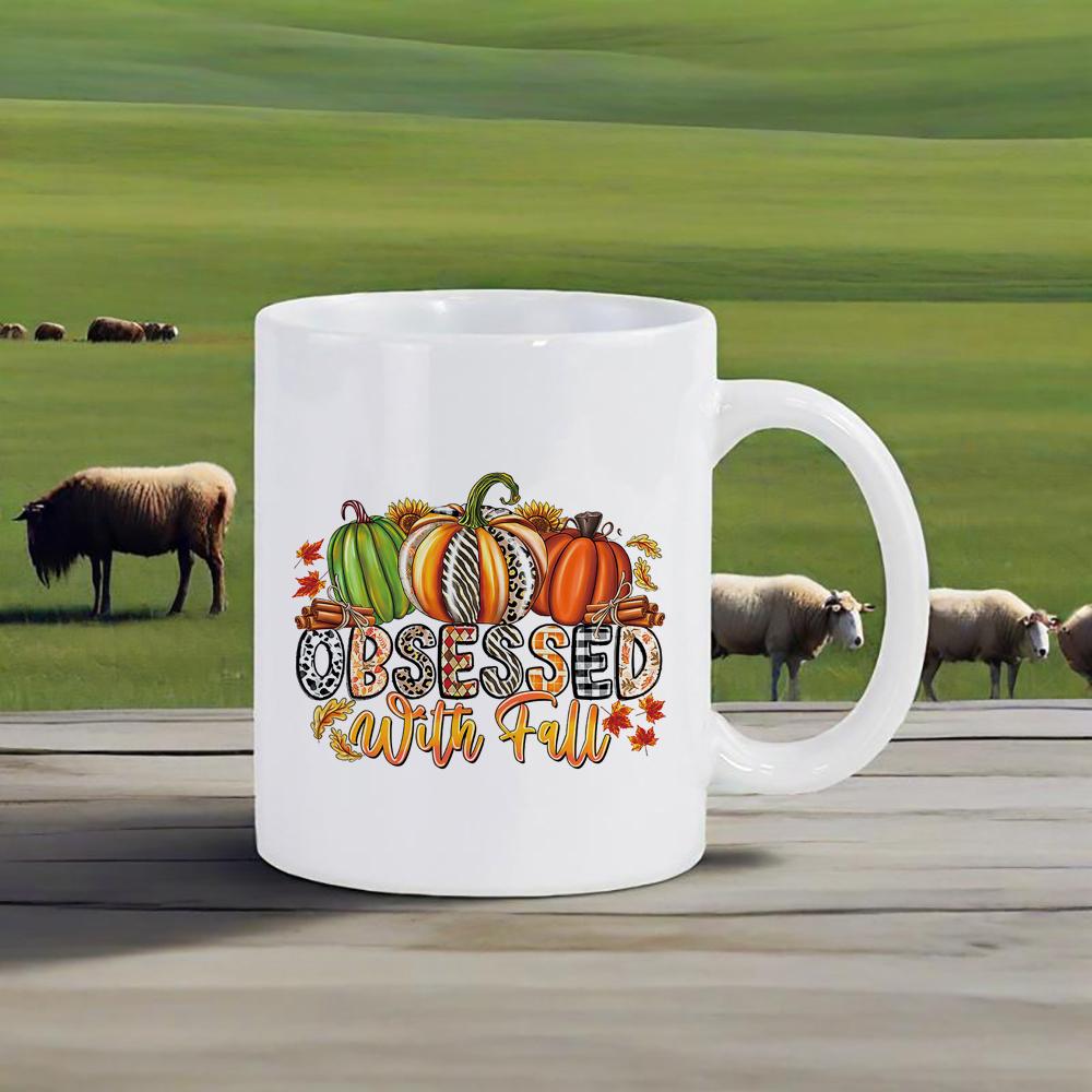 Thanksgiving Mug Thanksful Ceramic Mugs Fall Themed Coffee Mug Harvest Beer Cup Juice Cups for Home Office Personalized Gift Bar