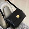 Borse a Spalla da Donna alla Moda Tendenza Borse a Tracolla in Pelle PU Nera Vintage Semplici Borse Messenger con Patta Borse da Donna Avanzate