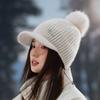 Hat Women's Autumn and Winter Warm Plush Wool Hat Winter Cycling Cold Protection Ear Protection Duck Tongue Knitted Hat