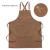Waterproof Thickened Cotton Denim Apron - Oil and Stain Resistant, Solid Color Design for Household Kitchen Use