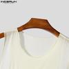 INCERUN Men Sleeveless Mesh Patchwork Sexy Club Party Slim Tank Tops