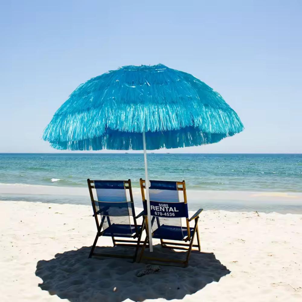 Hawaiianischer Garten Strand Sonnenschirm für Balkon Terrasse Schnüre Strand Blau