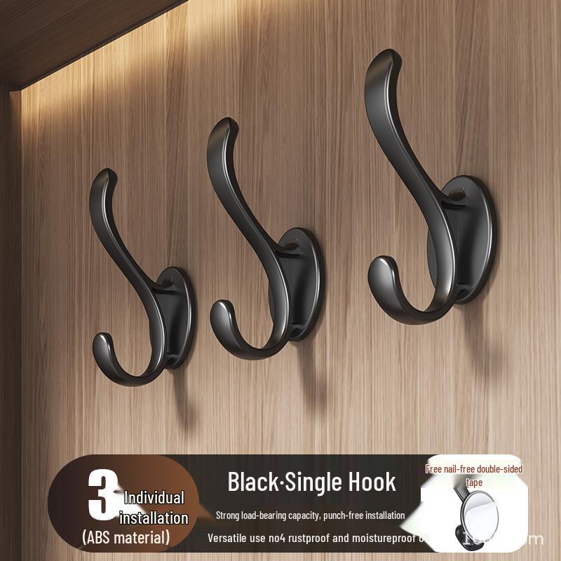 Strong Adhesive No-Drill Wall-Mounted Coat & Hat Hook for Entrance & Wardrobe