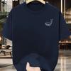 Men's Summer 100 Cotton Fashionable Casual Sports Loose Large Whale Pattern Printed Round Neck Short Sleeve T-shirt Top