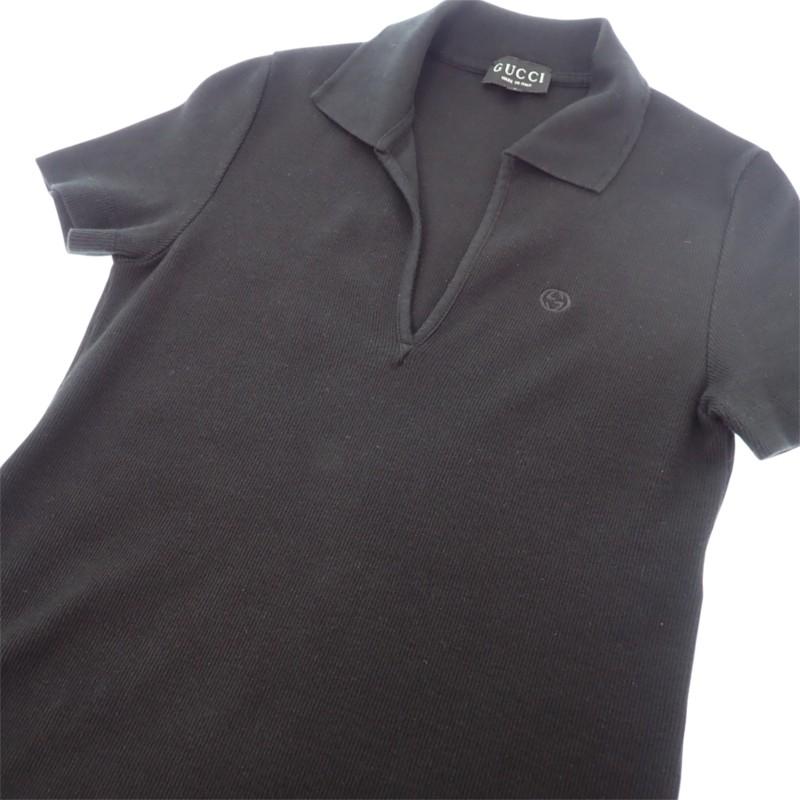 Gucci 262 5086 7915 S Polo Shirt Black Cotton Women