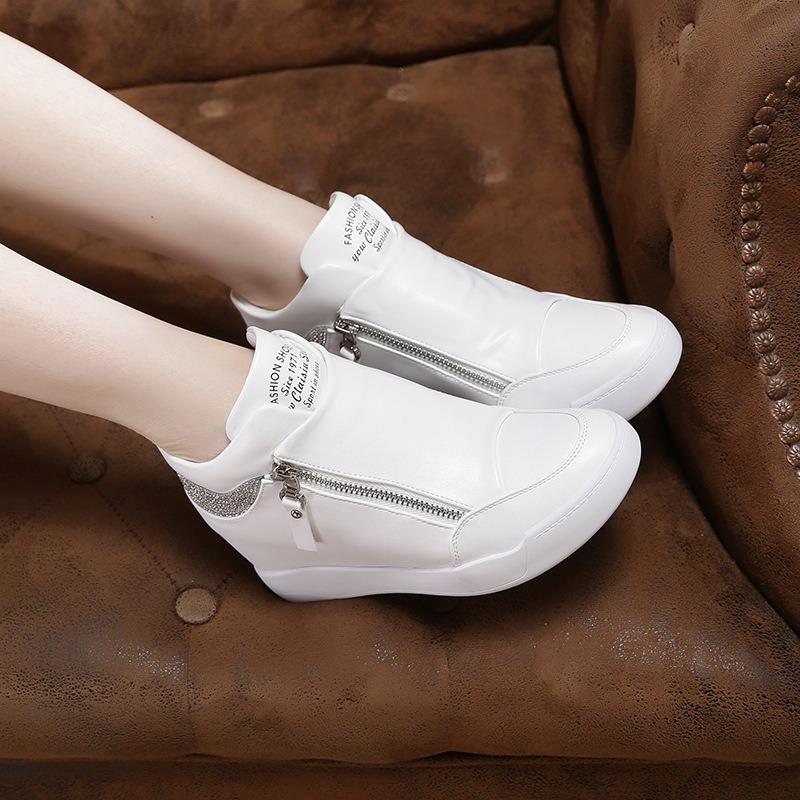 Little white shoes women's inner height increase women's shoes sports shoes casual platform high heels children's summer new high-top shoes women