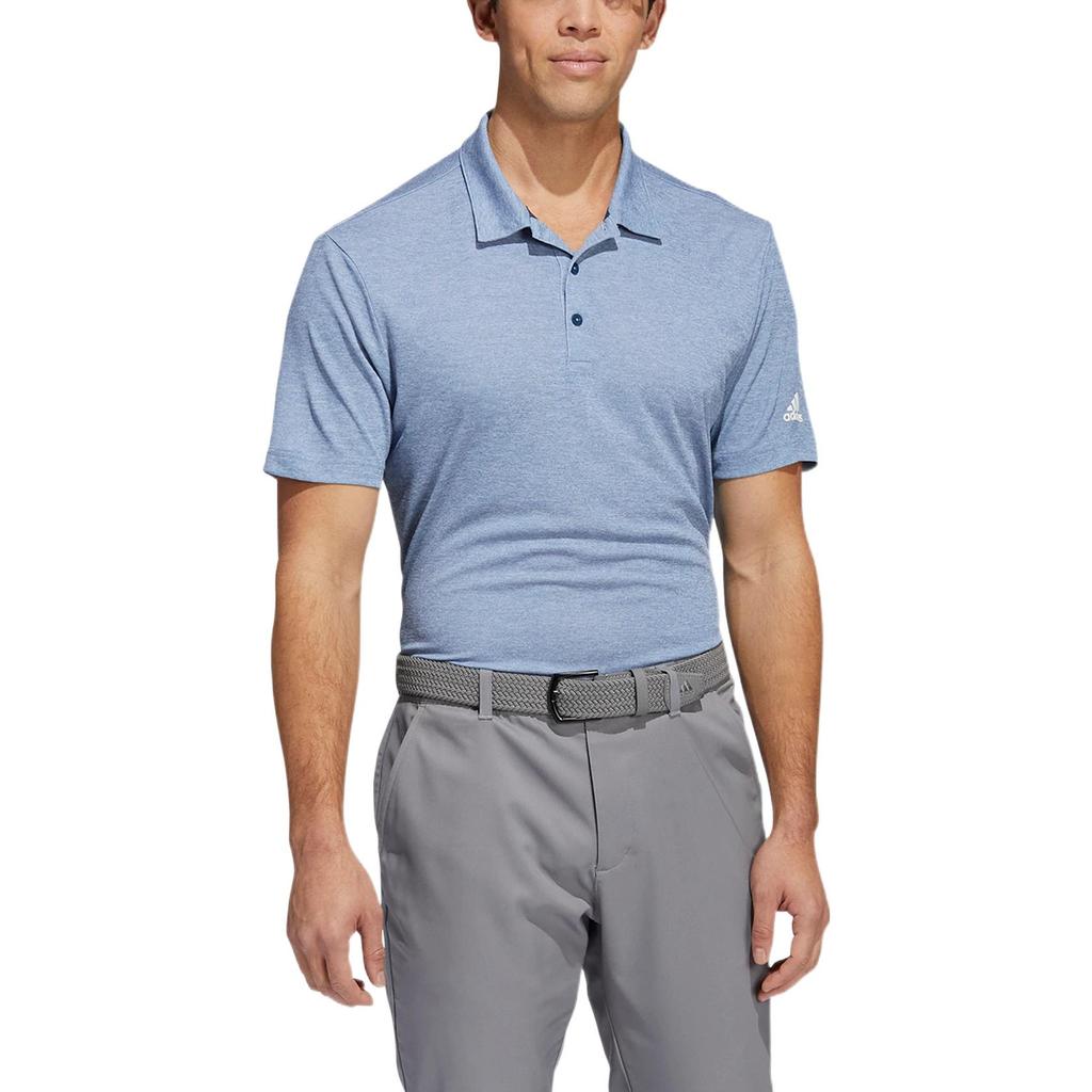 Adidas SS22 Solid Color Logo Print Short Sleeve Polo Shirt Men Tops Blue HF6218