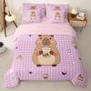 Cartoon Capybara Print Duvet Cover Set, Microfiber Comforter Cover Hidden Zipper, Hidden Zipper, All Season, Machine Washable