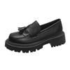 Fashion Women Loafers 2025 Spring New Tassel British Style Leather Shoes 35-42 Large-Sized Female Retro Home Office Low Heel Shoes Mujer