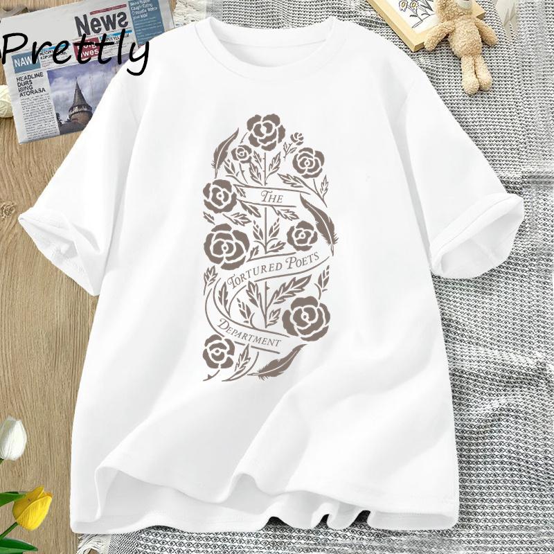 The Tortured Poets DepartUnisext Flower Printed T-shirt Unisex New Album Alls Fair In Love and Poetry T Shirt Unisex's Cotton Tshirts