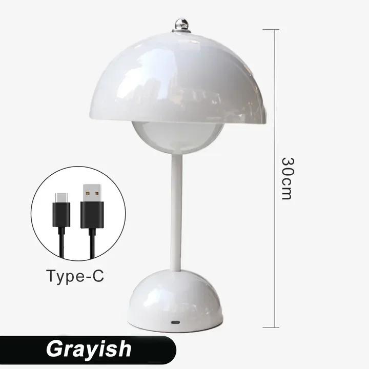 Mushroom Flower Bud Rechargeable LED Table Lamps Desk Night For Bedroom Dining Touch Night Light Simple Modern Decoration