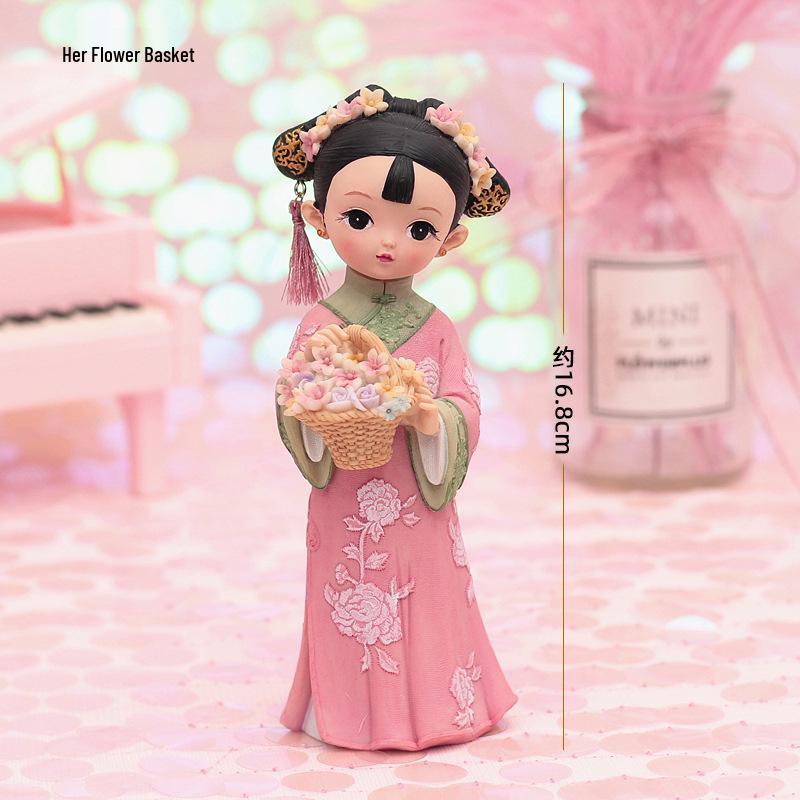 Boneca Princesa Estilo Antigo Xianci de Resina: Ornamento de Mesa Elegante e Presente para Menina