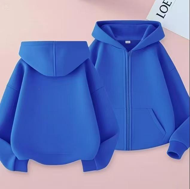 Unisex Kinder Vest met Capuchon: Modieuze Effen Kleur Ritsjack voor Lente/Herfst