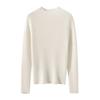 Women’s Pure Cashmere Half-High Neck Seamless Knit Sweater - Long Sleeve Base Layer for Autumn/Winter